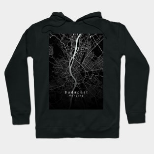 Budapest Hungary City Map dark Hoodie